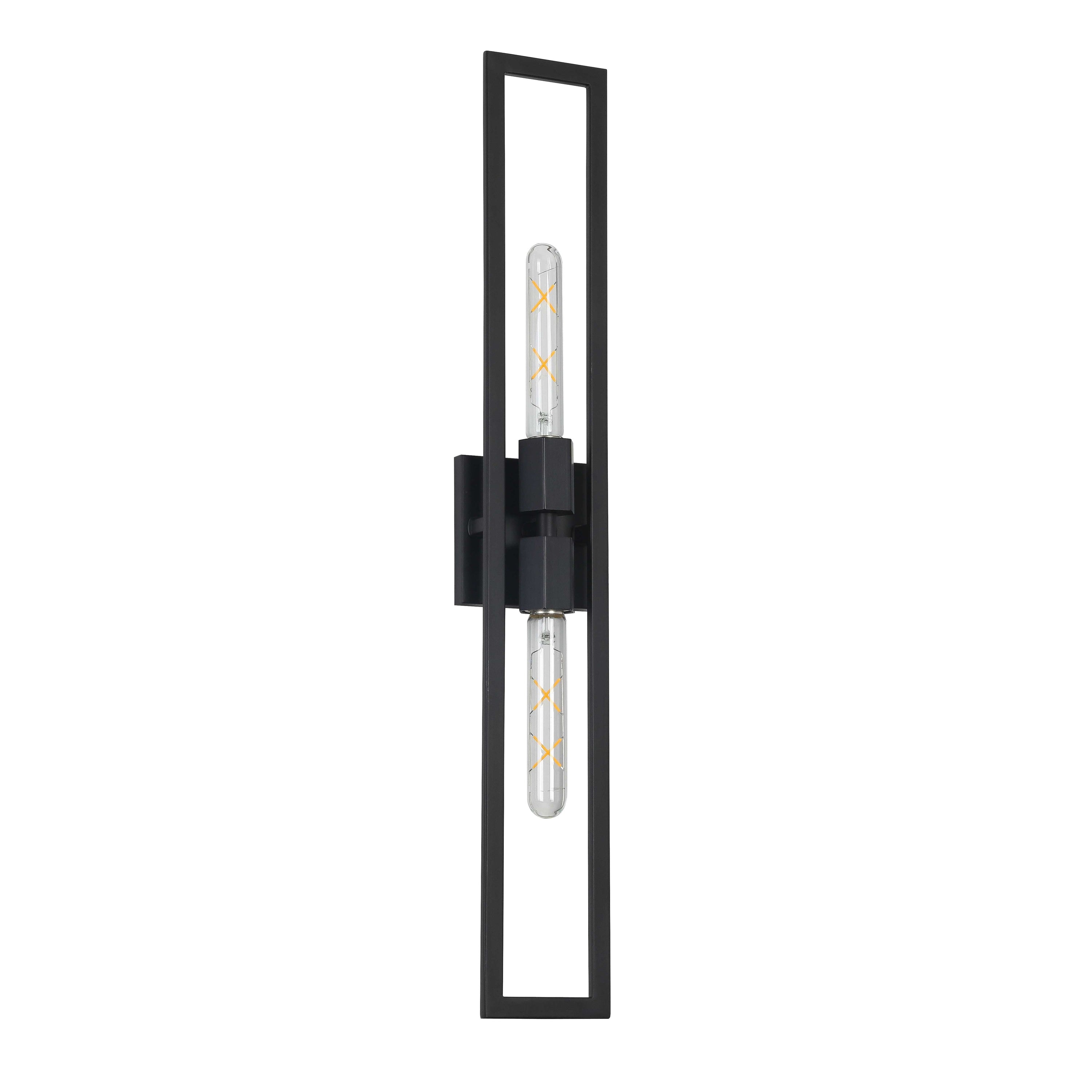 Dainolite Wisteria - WTS-292W-MB - 2 Light Wall Sconce, Matte Black - Matte Black