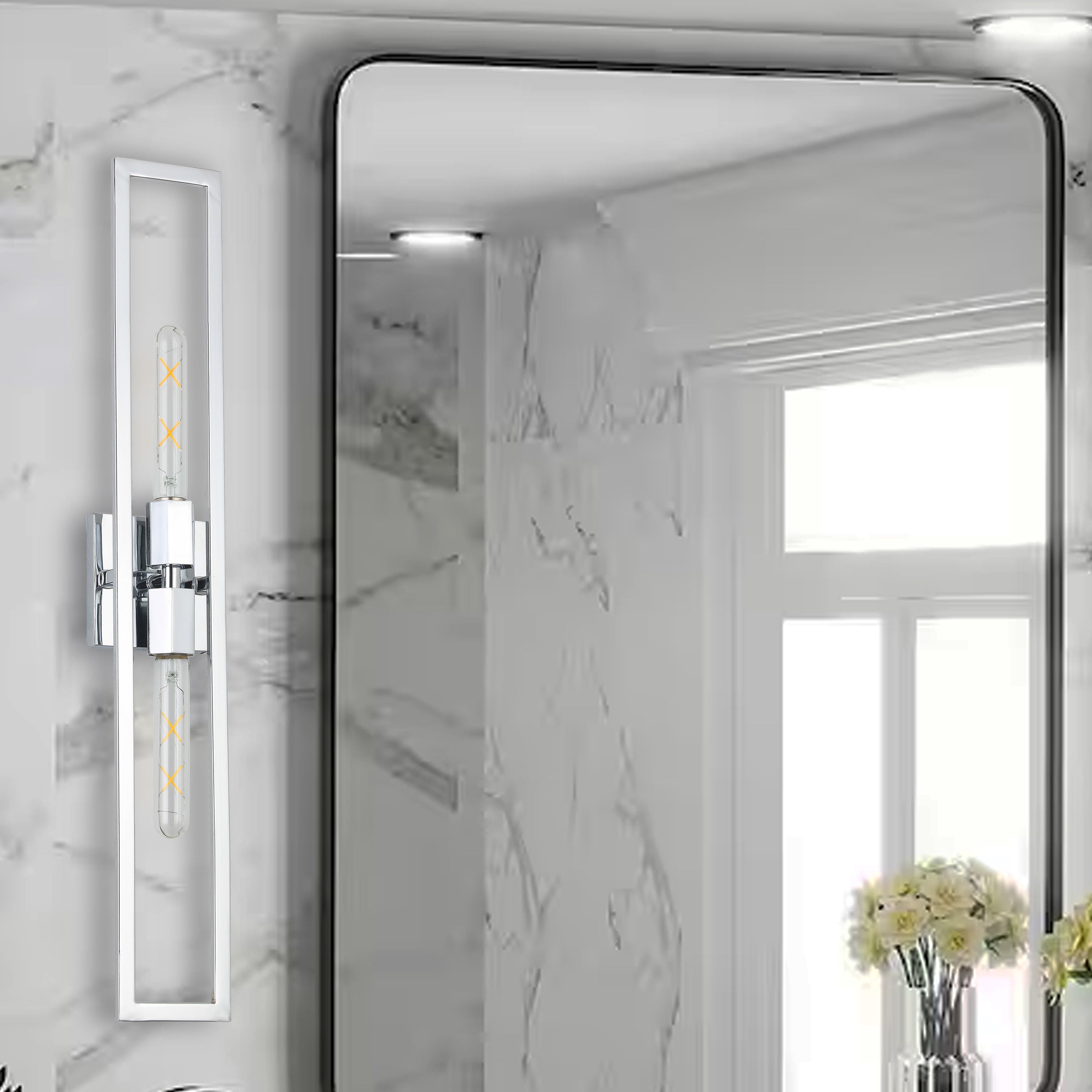 Dainolite Wisteria - WTS-292W-PC - 2 Light Wall Sconce, Polished Chrome - Polished Chrome